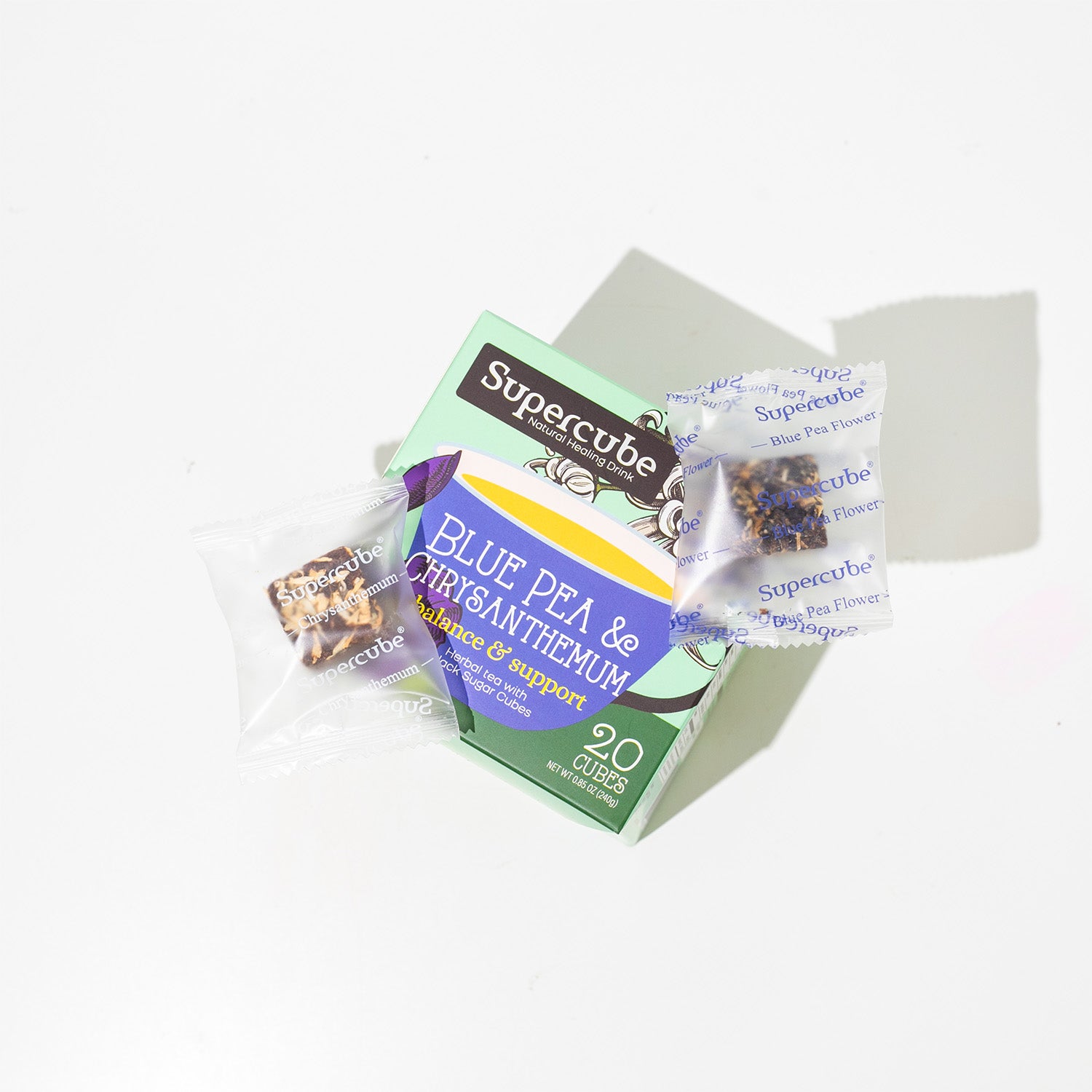 Blue Pea & Chrysanthemum