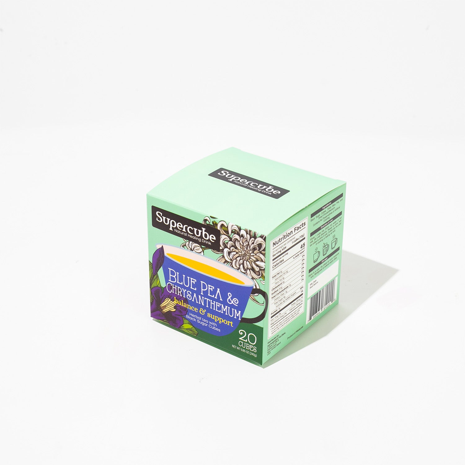 Blue Pea & Chrysanthemum