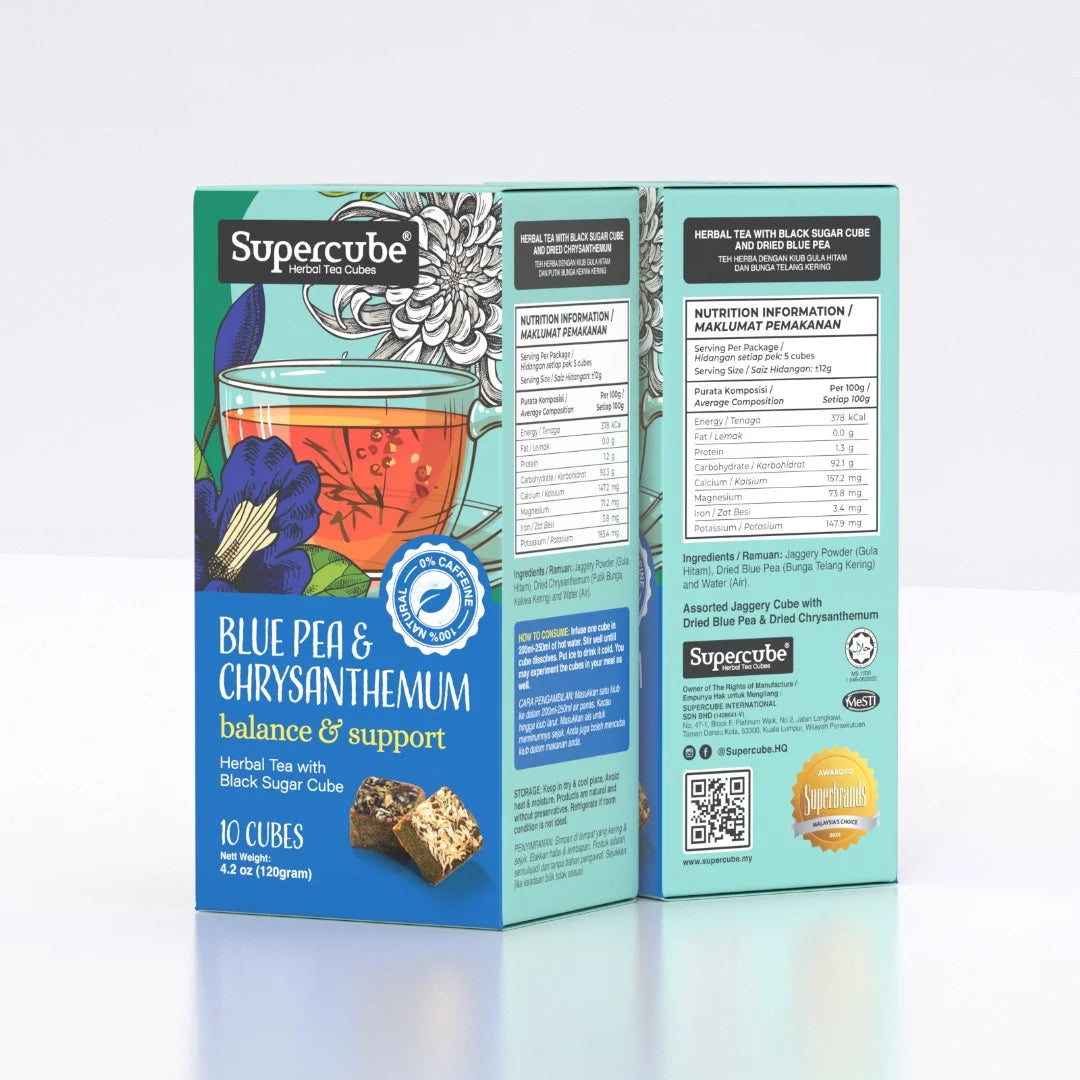 Blue Pea & Chrysanthemum